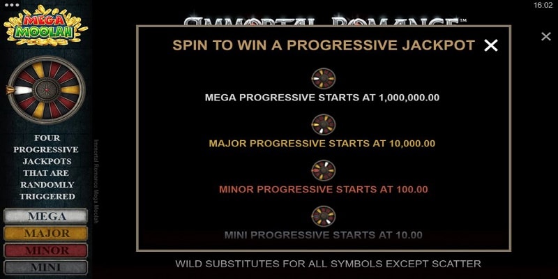 Immortal Romance Progressive Jackpot