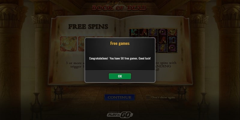 21 Casino Book of Dead Spins