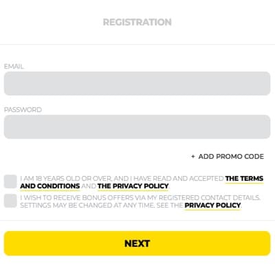 Energy Casino Registration Screenshot Energy Casino Registration Screenshot