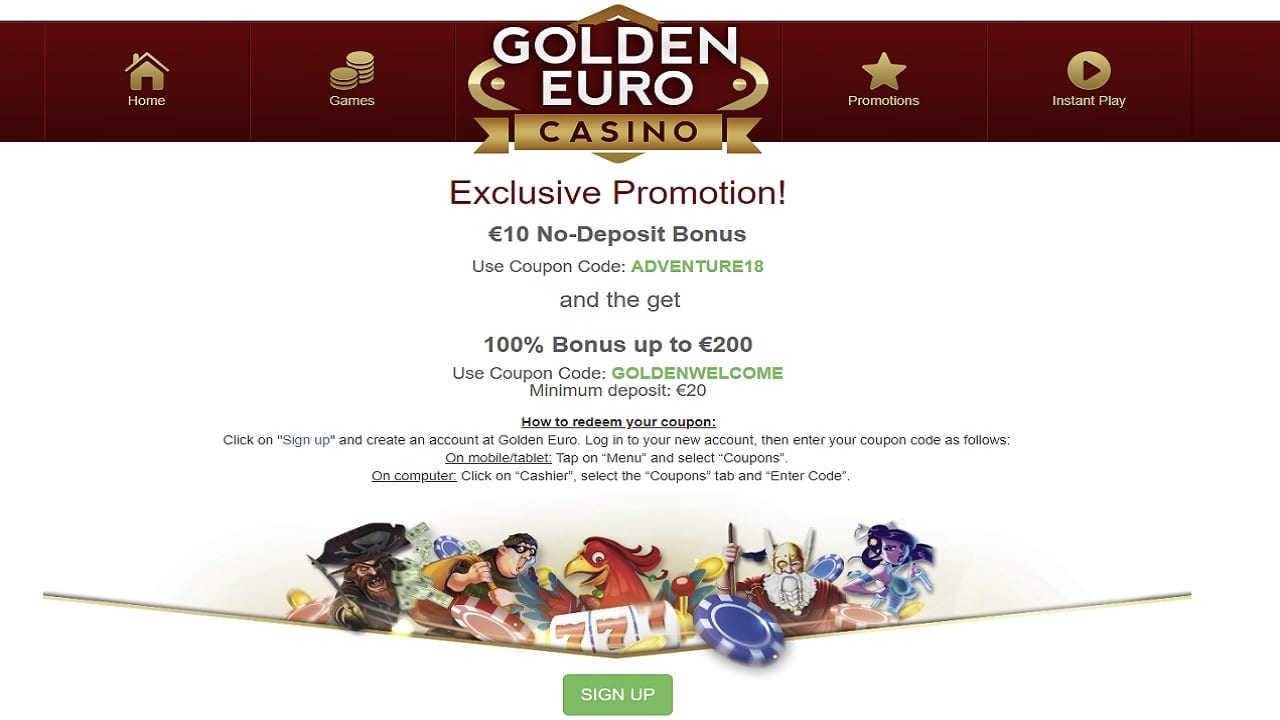Golden Euro Casino No Deposit Bonus