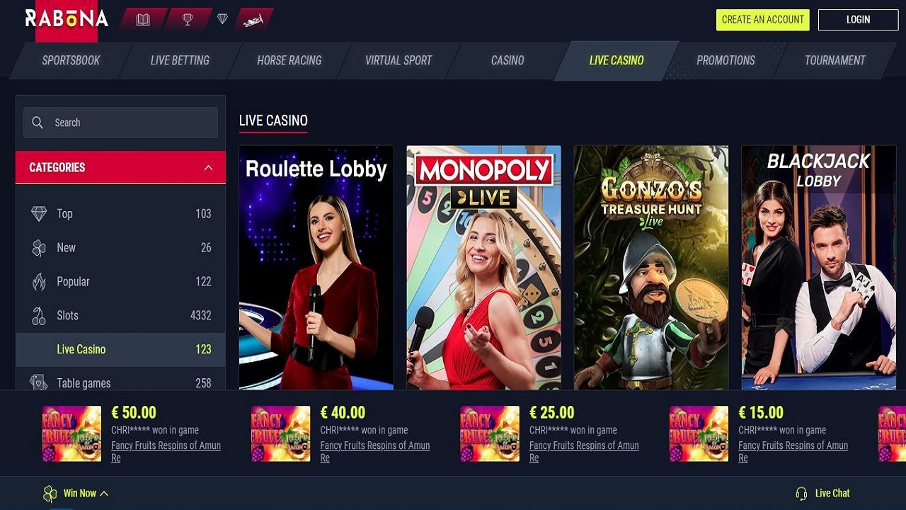 Rabona Casino Review