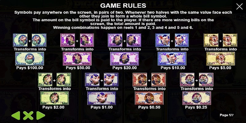 Piggy Bank Bills Rules
