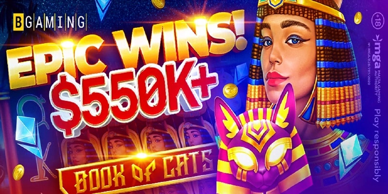 BGaming's Book of Cats Pays Out Wins Totalling $550k to One Lucky Player at Rollbit Casino