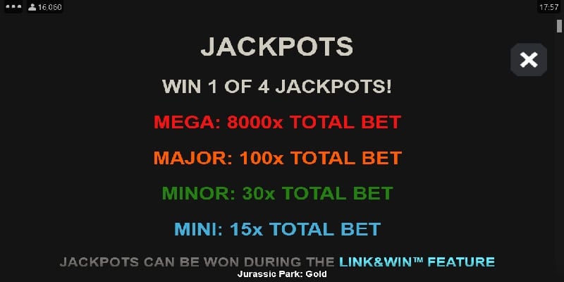 Jurassic Park Gold (Microgaming Stormcraft Studios) Infinireels