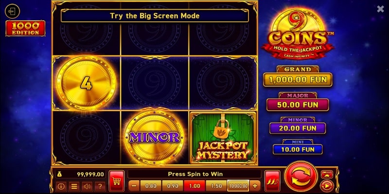 9 Coins™: 1000 Edition (3×3 Reels) 9 Coins™: 1000 Edition (3x3 Reels)