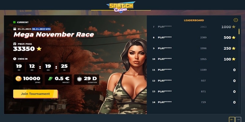 Snatch Casino Mega November Race