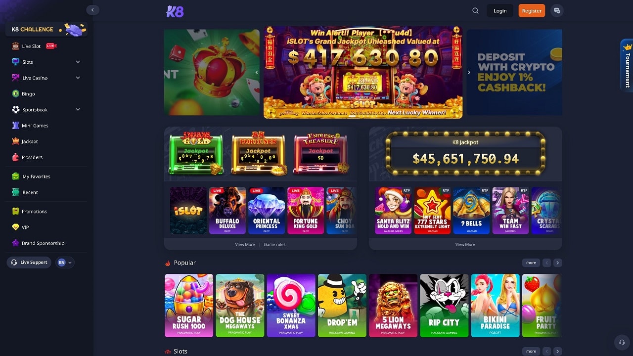 K8 Casino No Deposit Bonus