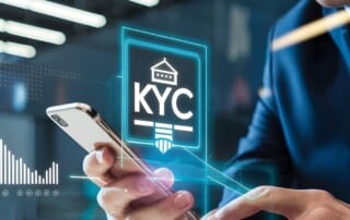 Person verifying KYC using their smartphone