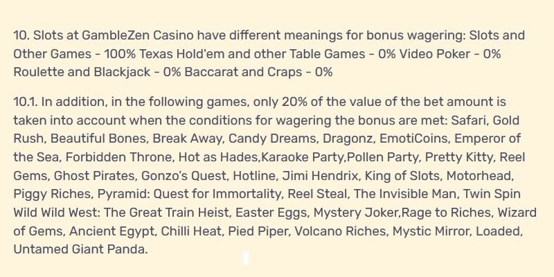 Ganblezen Bonus Game Weights