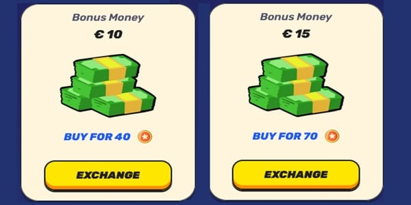 Bonus Money in the Bonus Shop
