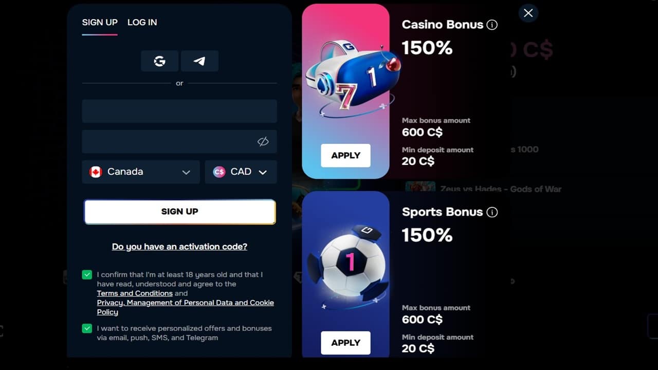 Gizbo No Deposit Bonus