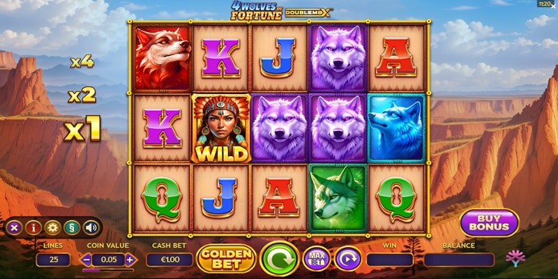 4 Wolves of Fortune DoubleMax by Yggdrasil