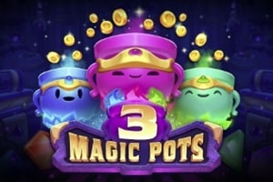 3 Magic Pots online slot demo featuring colorful enchanted cauldrons with gold coins from Push Gaming