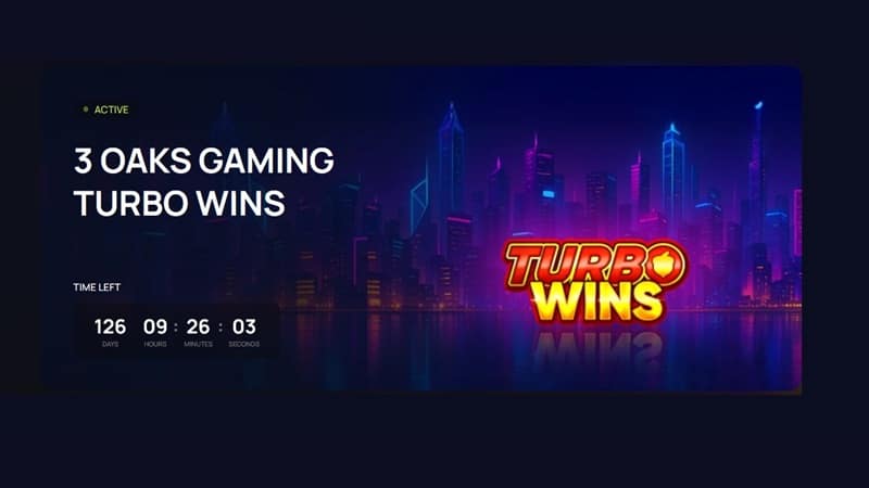 3Oaks Turbo Wins Leaderbaord Promotion Image of the 3Oaks Gaming Turbo Wins Promotions Splash Page