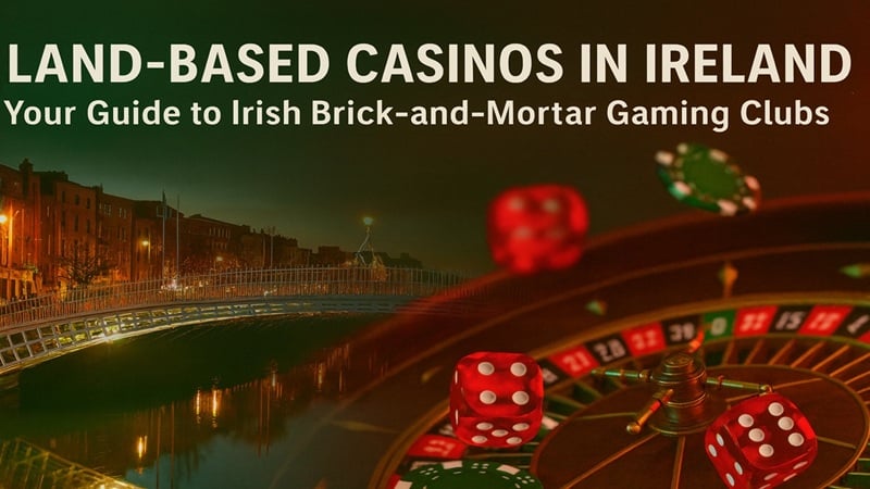 Image of Dublin and a roulette table depicting gambling in Irealand