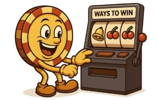 1280x720 Image of the Casinoplusbonus mascot playing a Ways to Win Online Slot