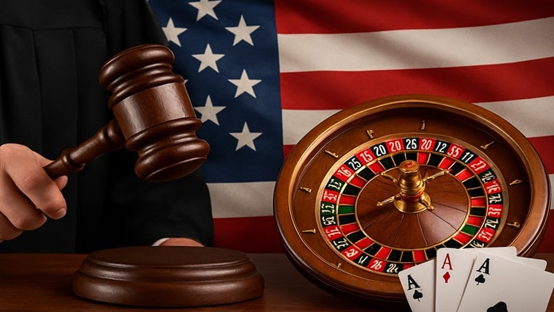 Evolution AB court ruling with roulette wheel and gavel