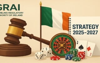 Image of judges hammer Irish flag and GRAI 2025-2027 Strategy with Casino Games (1280x720)