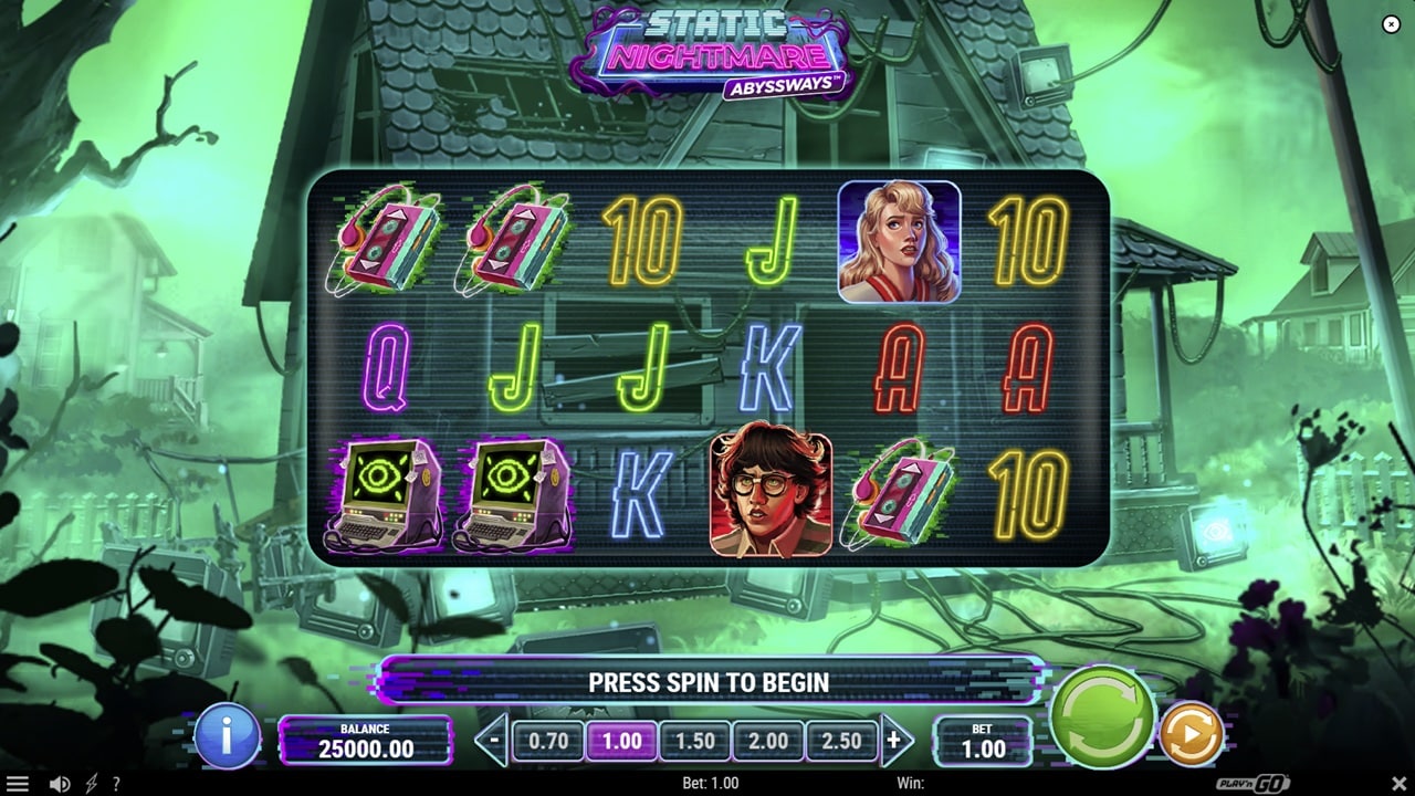 Static Nightmare Abyssways Slot – Play’n GO | Weekly Slot Review Static Nightmare Abyssways online slot screenshot showing horror-themed reels with character symbols and playing cards