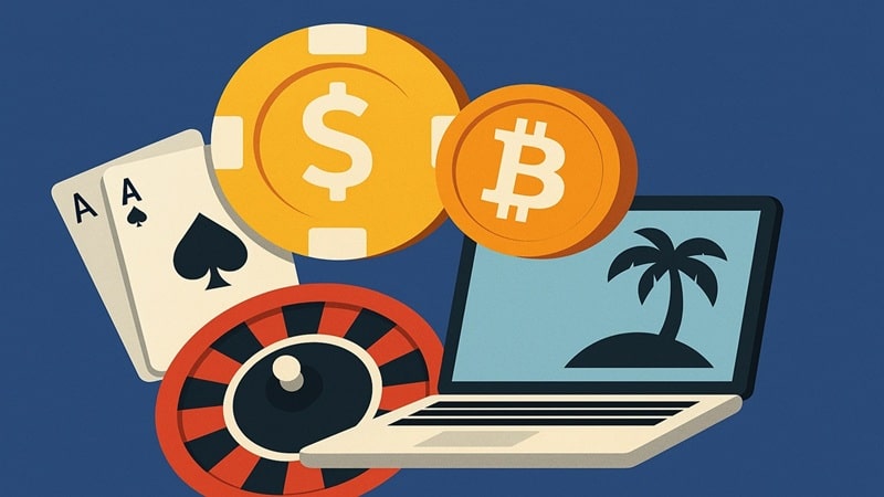 Why Offshore Gambling Sites Are Winning in Regulated Markets Offshore gambling and crypto casinos dominating over regulated markets illustration