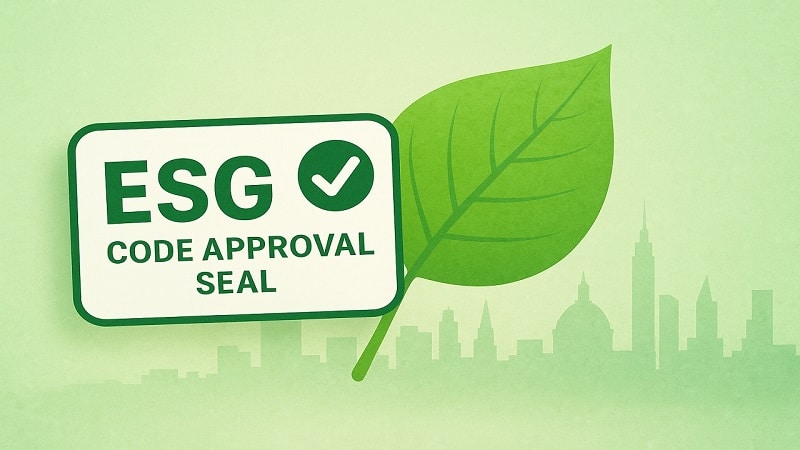 Graphic showing the environmental, social and governance theme behind the MGA&rsquo;s 2025 ESG Code Approval Seal awards.