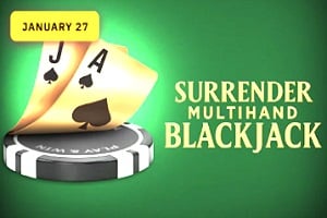 Surrender Multihand Blackjack table game showing multiple hands in play