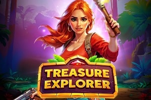 Treasure Explorer slot game featuring a female adventurer in a jungle setting