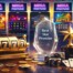 Belatra Games 2025 Best Slot Provider award trophy displayed with popular slot machines including Frozen Barrel Tavern, Slattors Battle, and Mega Fortune jackpot games in online casino gaming lobby