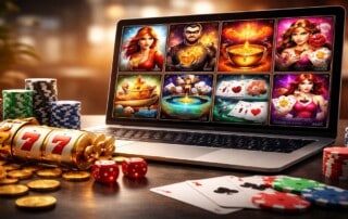 Laptop displaying multiple BGaming slot games representing January 2026 releases