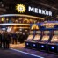 Merkur gaming booth showcasing Dimension Link jackpot slot machines at ICE Barcelona 2025 trade show