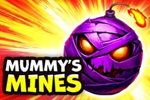 Mummy's Mines casino game logo with Egyptian mummy theme by Belatra Games