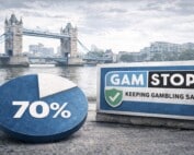 GAMSTOP sign in London showing 70% of UK gamblers targeted by offshore betting sites despite self-exclusion