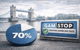 GAMSTOP sign in London showing 70% of UK gamblers targeted by offshore betting sites despite self-exclusion