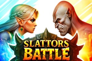 Slattors Battle slot game logo featuring fantasy warrior battle theme by Belatra Games