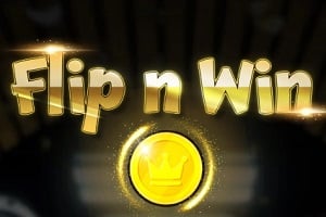 Flip N Win instant win game by Stakelogic Flip N Win mini game splash screen by Stakelogic showing a coin flip mechanic and risk slider