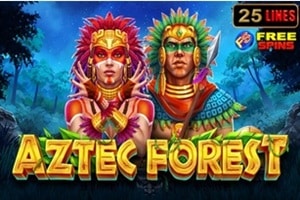 Aztec Forest slot with Aztec warrior characters, bonus buy feature, 25 lines, and free spins