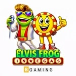 BGaming logo with Elvis Frog mascot character and casino chip representing high RTP slot game developer