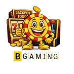 BGaming logo with the Casinoplusbonus casino chip mascot and jackpot slot machine