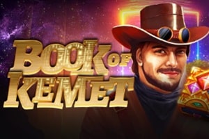 Book of Kemet BGaming slot featuring an adventurer in a cowboy hat against an Egyptian-themed backdrop.