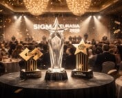 Trophies displayed at the SiGMA Eurasia Awards 2026 ceremony in Dubai