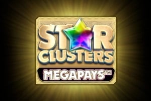 Star Clusters Megapays cluster pays slot logo by Red Tiger featuring star symbols and grid reels