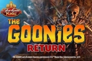 The Goonies Return Jackpot King slot game logo by Blueprint Gaming.