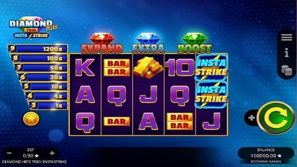 Diamond Hits Trio Insta Strike Slot Game | Booming Games - Weekly Review