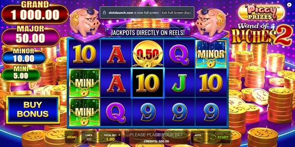 Piggy Prizes Wand of Riches 2 Slot Game | Greentube – Weekly Review Piggy Prizes Wand of Riches 2 slot reels showing card symbols, jackpot lock symbols, coin values, pig characters and stacks of gold coins.