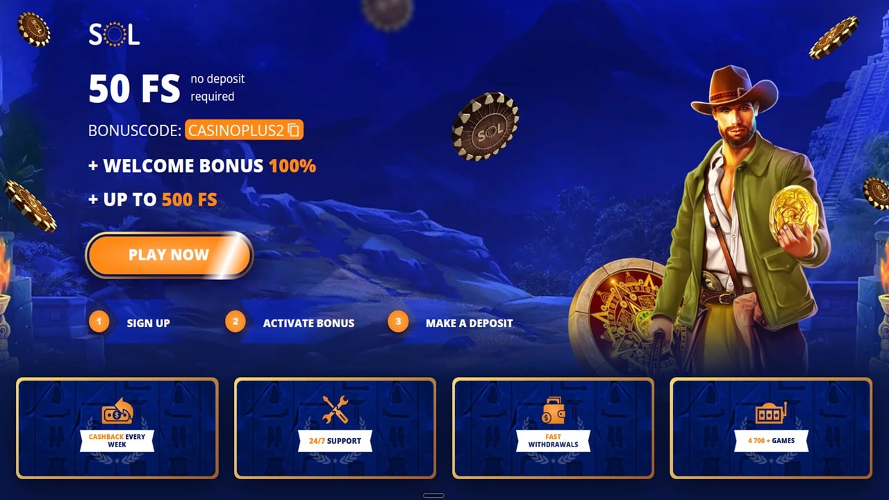 Sol Casino Bonus Offer Lobby
